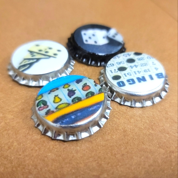 Bottle Cap Magnets for Game Room Fridge Handmade - Picture 2 of 4